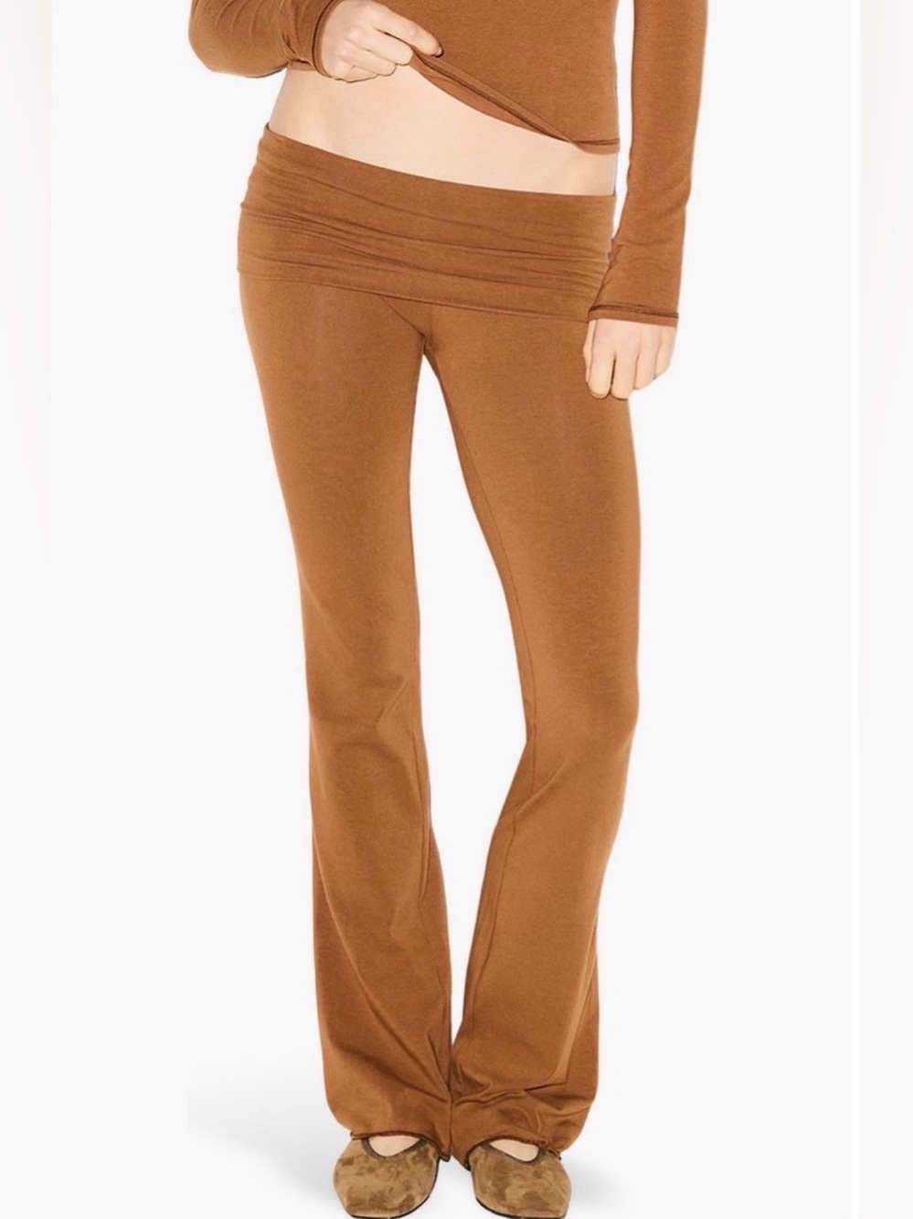 Skims Fold Over Pants, color Camel Medium